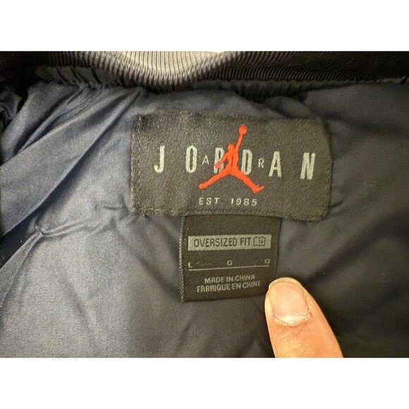 Nike Jordan Flight Renegade Flight Black Bomber Jacket Women's Size L Oversize - Picture 10 of 14